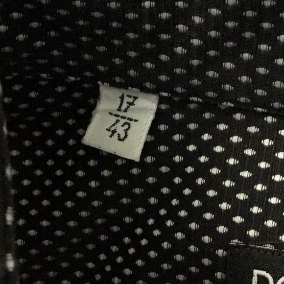 Dolce & Gabbana formal black polka dot slim fit button front shirt sz 17 - Picture 11 of 13
